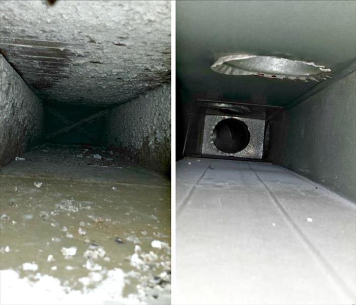 Dirty Duct work / After Cleaning 